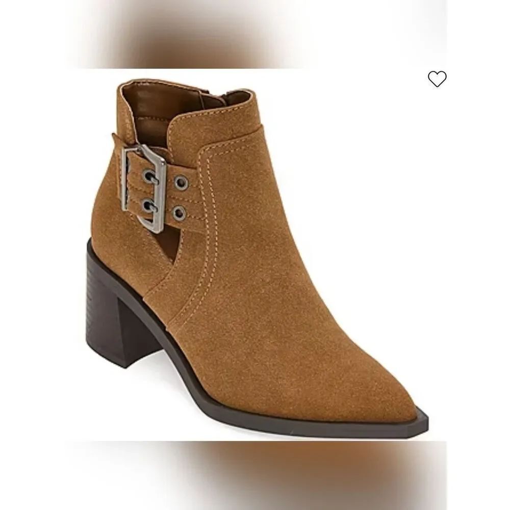 (49-4803) a.n.a Womens Shadow Stacked Heel Booties Sz 9.5